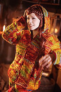 Ethnic Strickjacke Patchwork