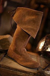 Mittelalter Herrenstiefel Stulpenstiefel, Wildleder