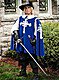 Mittelalter Kleidung Blauer Tabard mit Kapuze